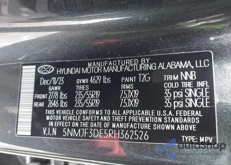 2024 Hyundai Tucson Sel z USA, uszkodzony, nr VIN 5NMJF3DE5RH362526